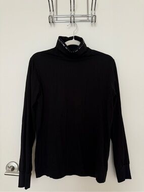 1017 ALYX 9SM Black Turtleneck Top with White Logo Trim